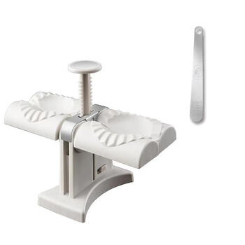 Cooker king douyin dumpling making machine, pinching dumpling artifact, household fully automatic dumpling making mold, small dumpling special machine, manual pressing double-headed dumpling maker + 1 filling spoon