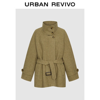 Ur2025 winter new women's amber streamer style pattern belt coat uwh150080