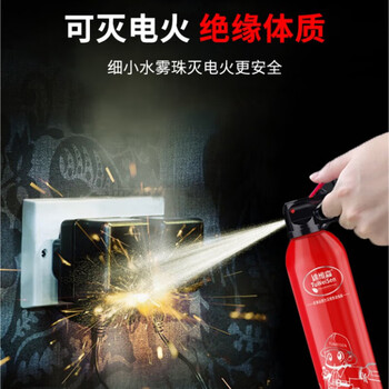 Shantou lincun vehicle-mounted fire extinguisher, water-based for private cars, high-temperature resistant, small portable cars, automotive household fire-fighting equipment, 1l water-based, annual inspection must pass the new national standard, two large bottles
