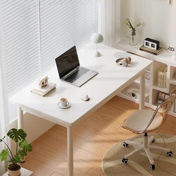 Small craftsman computer desk desktop home study desk simple makeup table desk work table long table white 120cm