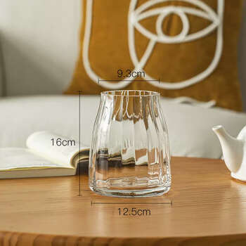 Yusenyi high-end light luxury vase hydroponic ornaments glass hydroponic table flowers large flower arrangement caliber living room fresh roses transparent transparent small size 1cm medium