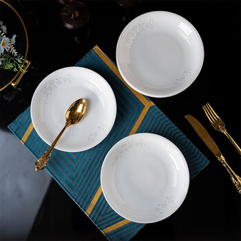 Jingdezhen story jingdezhen exquisite porcelain plate 6-inch shallow plate 4-piece set household ceramic tableware cold dish plate fruit snack plate