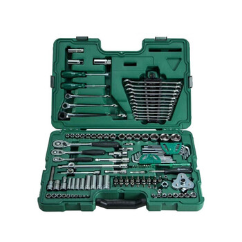 Sata series comprehensive set of machine repair and auto repair tools socket wrench metric small, medium and large fly set 09014 heavy duty 129-piece auto repair tool set 09014g