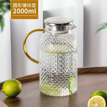 Yusenyi thickened cold kettle glass high temperature resistant cold kettle household large capacity cup and kettle set advanced tea kettle 2l rice cold kettle (high borosilicate material that can be heated by open flame) 2l