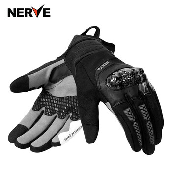 Nerve four-season carbon fiber motorcycle riding gloves wear-resistant men's and women's motorcycle touch screen winter waterproof summer cyber black autumn and winter plus velvet l