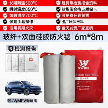 Wenju fire blanket fire-fighting special home 1.5-meter kitchen hotel fire-fighting four-piece fire blanket fire escape equipment 6 meters 8 meters suv special silicone coating