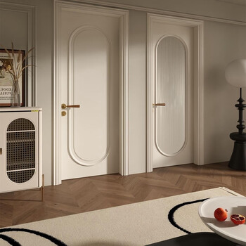 Mofan high-end french paint bedroom door white cream style indoor solid wood composite multi-layer door complete set customized solid wood multi-layer paint