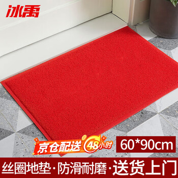 Bingyu bylj-129 entrance door mat thickened foyer mat anti-slip mat anti-slip carpet door mat wire loop carpet red wordless 60*90cm