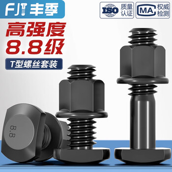 Fengji 8.8 grade t-bolt set slot with mold plate punch milling machine gb37 screw m8m10m12m16-mm36 m8*60 full tooth 2 sets