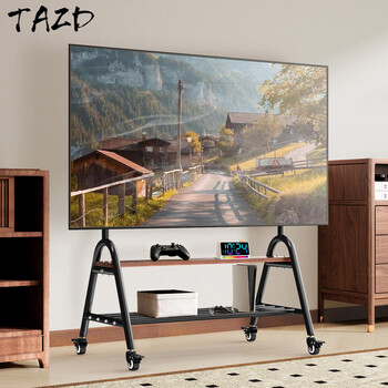 Tazd tv stand mobile tv art stand floor stand with wheels movable tv stand suitable for xiaomi hisense tv rack cart with socket tv cabinet type