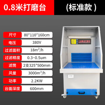 Lechenxin grinding table polishing dust removal workbench hardware woodworking deburring vacuum cleaning table purification table 0.8m standard model (2.2kw) warranty for 6 months