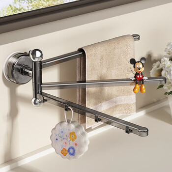 Added suction cup wiping arrangement rack kitchen wall-mounted multi-rod rotating storage artifact multi-functional sink drain rack