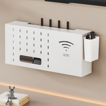 Wojia router placement rack, punch-free wall-mounted set-top box rack, fixed socket block, wall-mounted wifi storage rack
