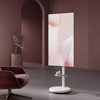 Brateck northern arc (40-85) mobile tv stand floor-standing 65 rotating liftable tv stand 75 horizontal and vertical screen wall mount 55 tv stand 70 bestie rack fs450 bestie machine exclusive white丨32-85 inch丨free horizontal and vertical screens