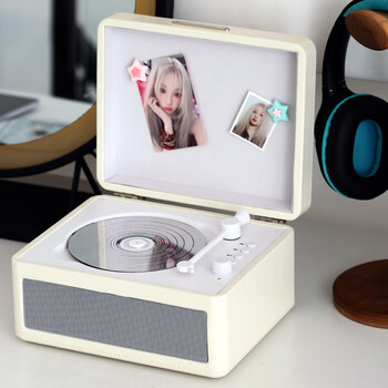 Chengdi cd player music album bluetooth speaker player audio cd portable birthday gift elegant white upgraded magnetic suction + dual speaker sound cavity diaphragm