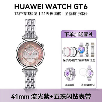 Huawei valentine's day gift for girlfriend huawei watch watch gt6 smart watch sports running gt6 watch 2025 new watch high-end fashion birthday huawei gt6 41mm streamer purple + new five-bead flash brick strap