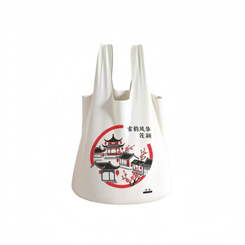 Beimuxing xiaoying ancient style vest-style garbage bag household portable kitchen food special thickened plastic bag ancient rhyme 19*29cm double-sided 3 wires 20+2 pieces/1 bundle