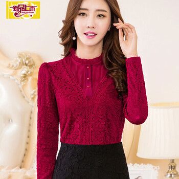 Chu jing 20 lace bottoming shirt for women, fashionable and western-style half turtleneck, thickened with velvet, warm autumn and winter inner slim shirt, burgundy plus velvet, correct size, thickened s, recommended 80-95 pounds