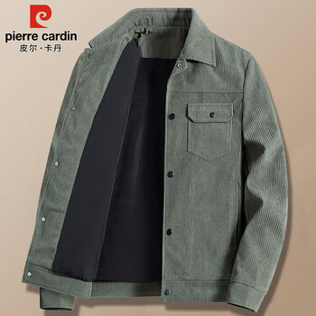 Pierre cardin corduroy jacket men's spring autumn winter casual men's trendy pilot multi-pocket work jacket military green xl