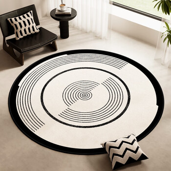 Sailotou round carpet living room 2025 new girl's bedroom bedside blanket cream style no-wash wipeable waterproof children's floor mat alice 01 persian velvet diameter 160cm