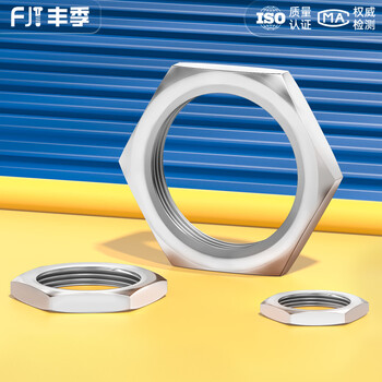 Fengji 304 stainless steel hexagonal thin nut root female water tank joint locking piece faucet lock and cap british pipe thread nut m15*1.5 (opposite side 19, thickness 4) - 2 pcs