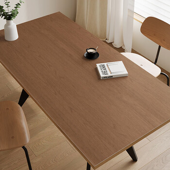 Lishi imitation solid wood grain tpu silicone dining table mat waterproof and oil-proof food-grade tablecloth coffee table desktop protection mat medieval walnut 80*80cm