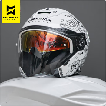Motorax s30 motorcycle helmet for men and women winter anti-freeze and warm 3c electric vehicle riding anti-fog half helmet l