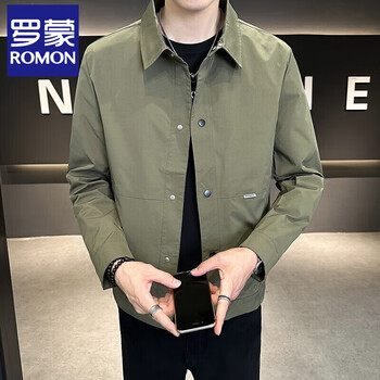 Romon jacket men's jacket spring and autumn new lapel business casual solid color simple versatile fashion cardigan jacket men