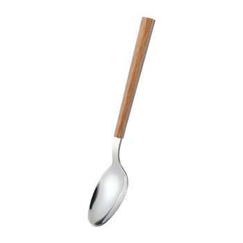 Miniso famous product spoon stainless steel log color tea spoon round spoon household children's rice spoon personal special fork stainless steel tea spoon (log color)_length about 14.8c