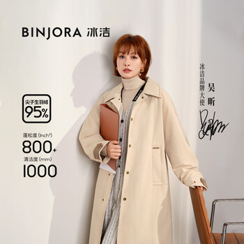 Bingjie binjora 25 autumn and winter long down jacket windbreaker 95 duck down windproof and waterproof unisex style wu xin's same style