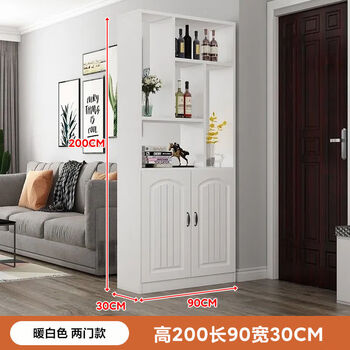 Bangjiang porch cabinet and shoe cabinet integrated entry door european living room screen partition simple modern wine cabinet storage cabinet 200*90*30 warm white 2 doors delivered to downstairs and installed by yourself needs to be placed against the wall