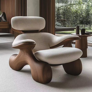 New chinese style single solid wood sofa chair 2026 new living room lazy sofa chair zen designer sofa customized size contact customer service