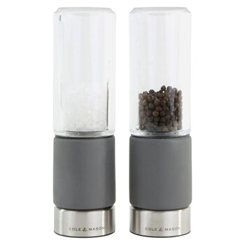 Cole & mason concrete handleless salt and pepper grinder carbon steel gray