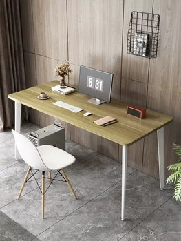 Yusenyi computer desk desktop home simple desk small bedroom study e-sports desk student study office white shelf-light walnut (thickened and reinforced) (delivered upstairs) 80x40x74cm