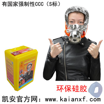 Wall-mounted emergency fire scene anti-smoke fire respirator mask escape smoke filter fire retardant mask tzl30 adult silicone (boxed)