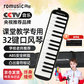 Romusic mouth organ 32-key teaching recommended for junior high school students special classroom instrument beginner mouth organ black