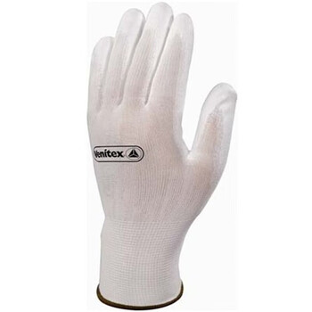 Delta 201705 machine repair and auto repair breathable fine operation pu dipped coating non-slip wear-resistant and oil-proof gloves white m