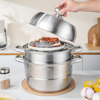 Debo debo 316 stainless steel steamer multi-purpose soup steamer 28cm tracy 28cm double bottom