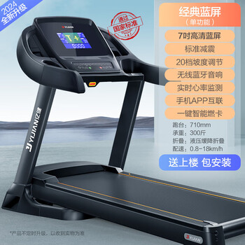 Yijian tf treadmill home model large gym dedicated indoor electric silent high-end brand commercial male classic blue screen single function standard shock absorption - 20 gears slope