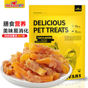 Hellojoy dog snacks chicken breast rolls sweet potato chicken jerky teddy snacks dog training reward chicken wraps french fries 360g