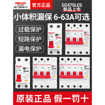 Delixi dz47sles leakage protector 2p household 1p leakage protection 63a 3p+n circuit breaker 4p air switch 1p+n 63a