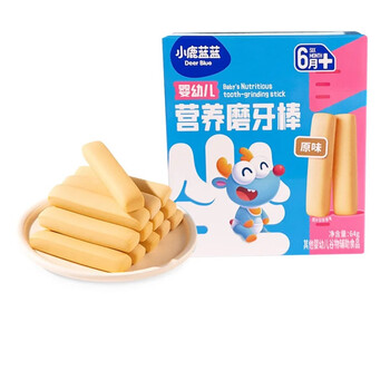 Fawn blue nutritional teething sticks baby teething supplementary food finger stick biscuits 64g (8 pieces) individually packaged teething sticks 64g*1 box no specifications
