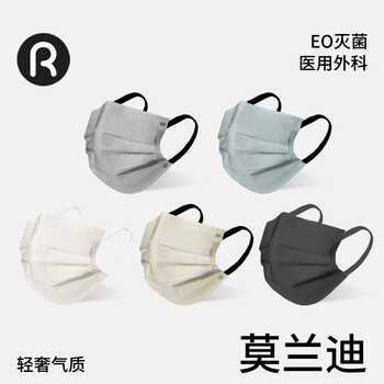 Runmi biotech disposable medical surgical mask sterilized adult high-look anti-allergy morandi mixed/50 pieces