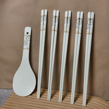 Yusenyi chopsticks, high-end mildew-resistant household non-slip high-end tableware chopsticks, 10 pairs of yuesenjinghao ceramic chopsticks + matching rice shovel