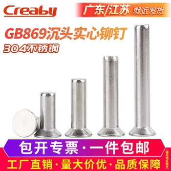 Creaby304 stainless steel countersunk head rivet gb869 solid rivet flat head hammer nail flat cone head nail fastener collection 3x25 (50 pcs)
