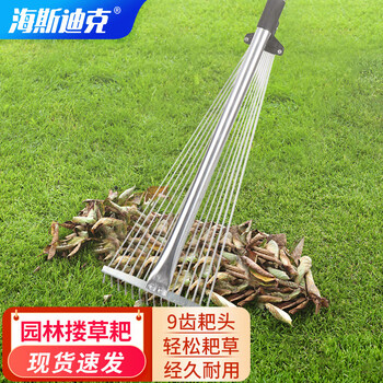 Hasdick retractable garden leaf rake wire rake stainless steel garden tools gnjz-1249 9-tooth wire rake