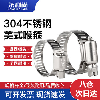 Wynn american style clamp 304 stainless steel hose clamp water pipe clamp pipe buckle fixed pipe clamp 6--12mm (10 pieces)