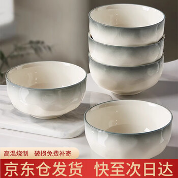 Haoya jingdezhen underglaze color ceramic tableware ceramic bowl soup bowl noodle bowl household yanyuyao 6-inch noodle bowl 4 pack