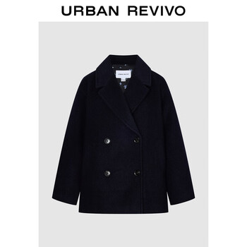 Ur2025 new winter women's simple temperament double-breasted super loose coat uyl150091