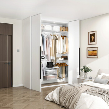 Midas aluminum alloy metal wardrobe steel frame structure including cabinet door custom folding door swing door aluminum cabinet door door installation custom folding door 1050 yuan/丨18mm aluminum honeycomb panel丨pet veneer